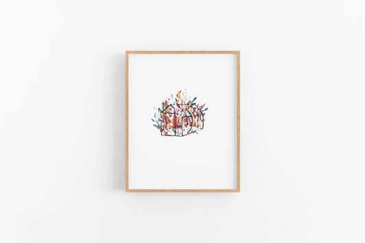 Original Greenhouse Pretty | Screenprint | Lino Print | A5
