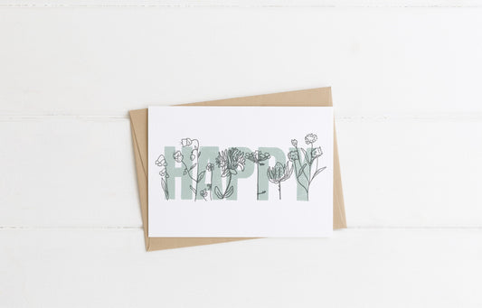 Happy Floral | A6 Card