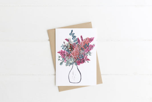 Winter Vase| Dried flower Illustration | A6 Card