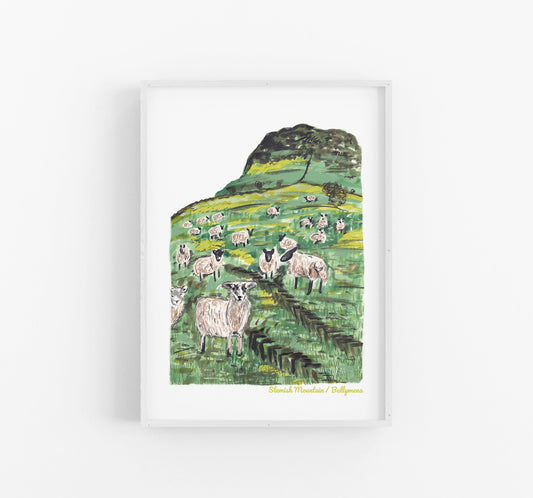 Slemish Mountain | Antrim| Sheep | Northern Ireland | Digital A4 Print